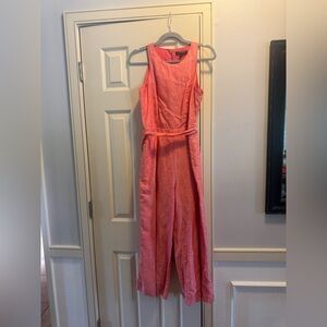 Banana Republic Coral Sleeveless Wide-Leg Jumpsuit